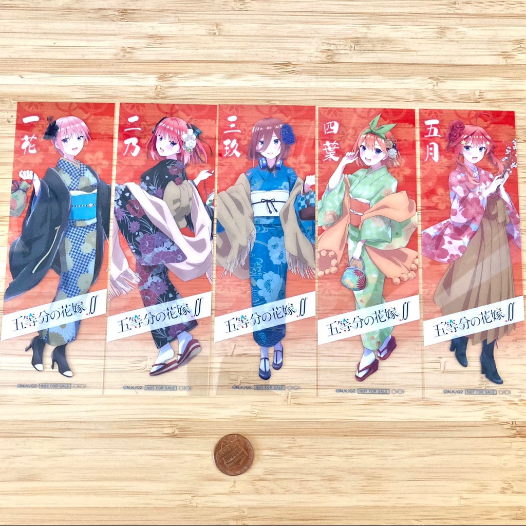 Rare The Quintessential Quintuplets Bookmarks Set